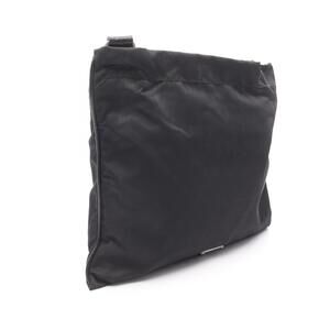 Prada shoulder bag crossbody trim Tessuto leather black nylon